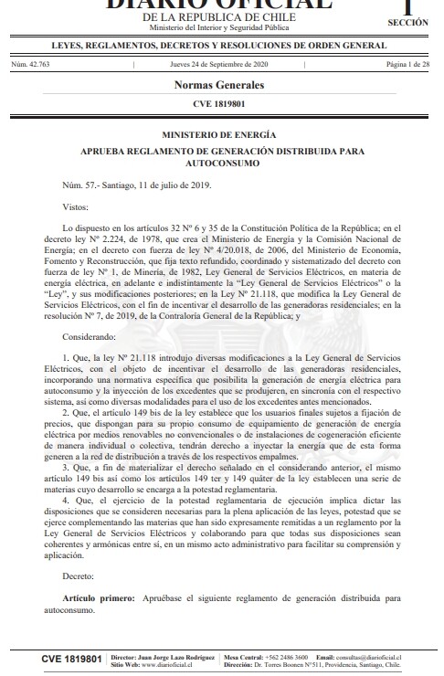 Regulamento de Ley 21118